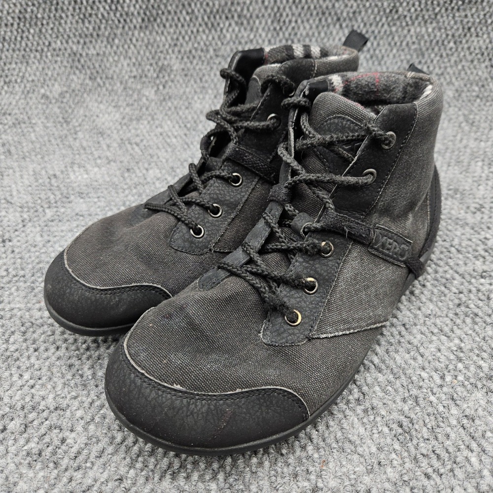 Xero Shoes (Men's 10) Black Denver Canvas Barefoot Minimalist Zero Drop Boots